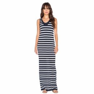 Splendid striped sleeveless maxi dress navy and white size XS